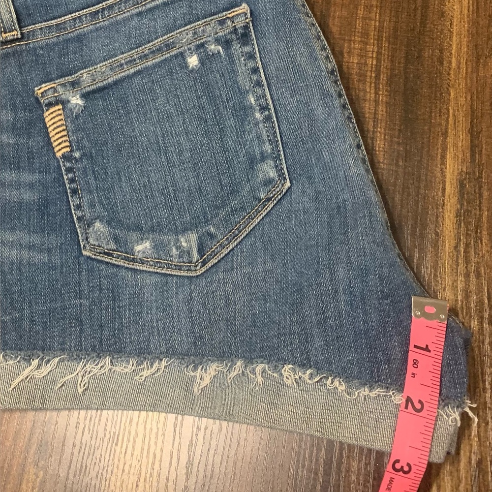 PAIGE Blue Distressed Denim Cutoff Jimmy Jimmy Shorts Sz 25 NWOT - Picture 14 of 14